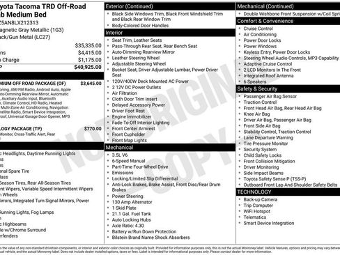 Used 2020 Toyota Tacoma TRD Off-Road w/ TRD Premium Off Road Package image 34