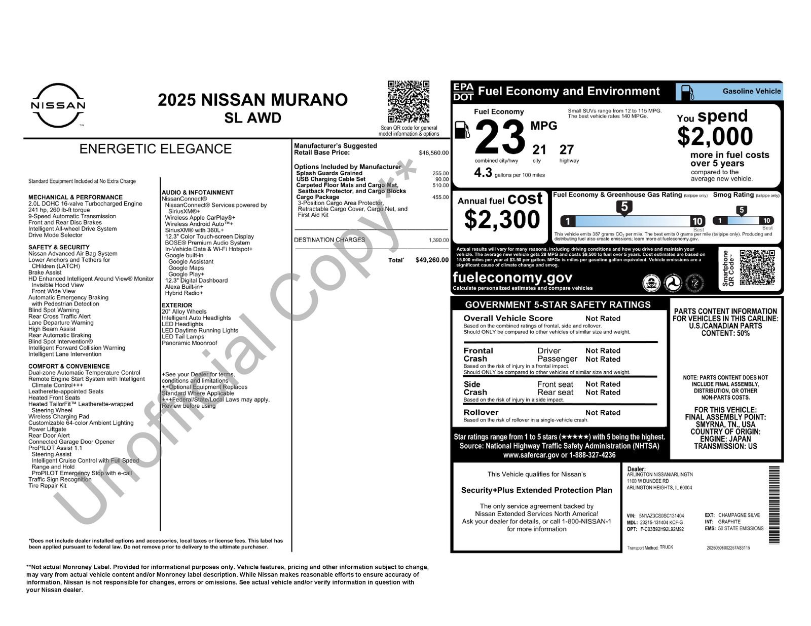 Certified 2025 Nissan Murano SL w/ Cargo Package AWD/4WD image 41