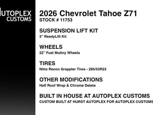 Used 2026 Chevrolet Tahoe Z71 w/ Comfort Package image 2