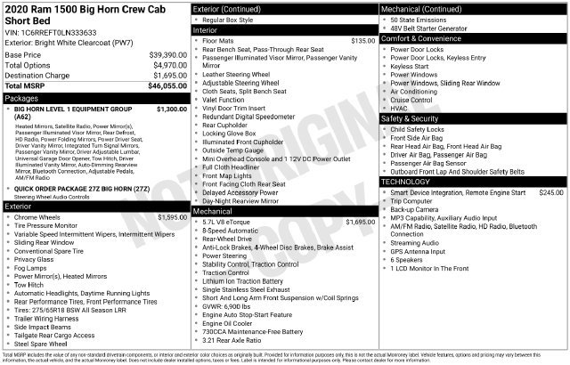Used 2020 RAM 1500 Big Horn RWD image 6