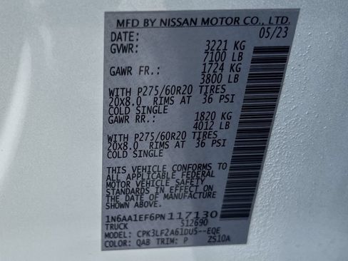 Used 2023 Nissan Titan Platinum Reserve w/ Moonroof Package RWD image 33