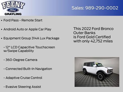 Used 2022 Ford Bronco Outer Banks w/ Sasquatch Package AWD/4WD image 9