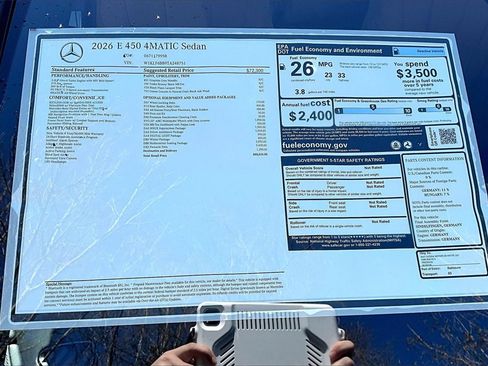 New 2026 Mercedes-Benz E 450 4MATIC Sedan image 14