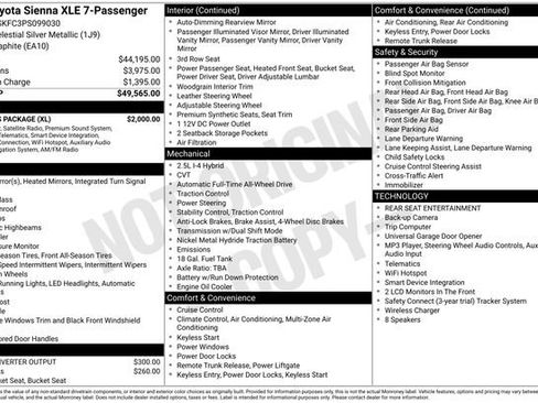 Used 2023 Toyota Sienna XLE w/ XLE Plus Package AWD/4WD image 10