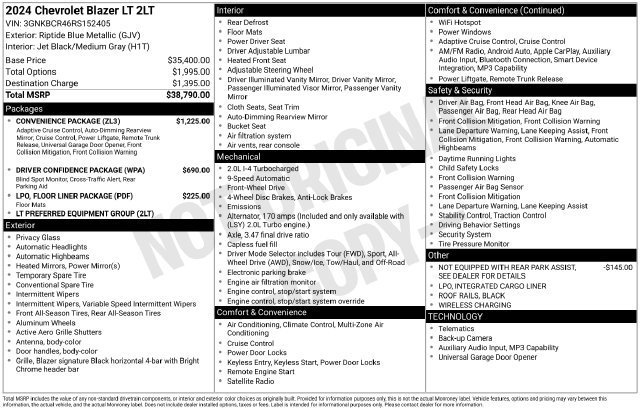 Certified 2024 Chevrolet Blazer LT w/ Convenience Package FWD image 33