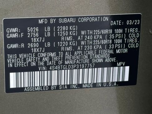 Certified 2023 Subaru Outback Onyx Edition XT AWD/4WD image 32