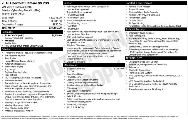 Used 2010 Chevrolet Camaro SS w/ RS Package RWD image 26