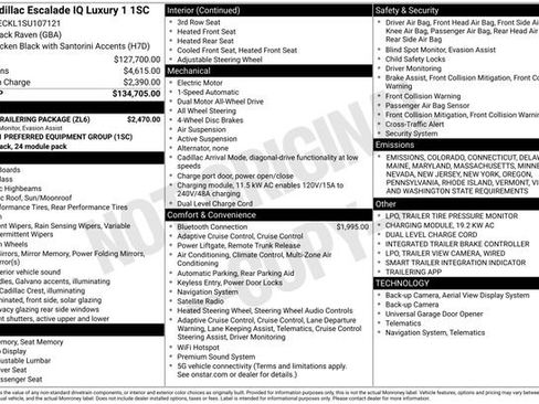 New 2025 Cadillac Escalade IQ Luxury 1 w/ Smart Trailering package image 9