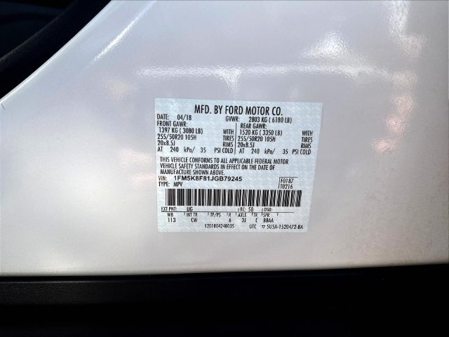 Used 2018 Ford Explorer Limited w/ Equipment Group 301A AWD/4WD image 21