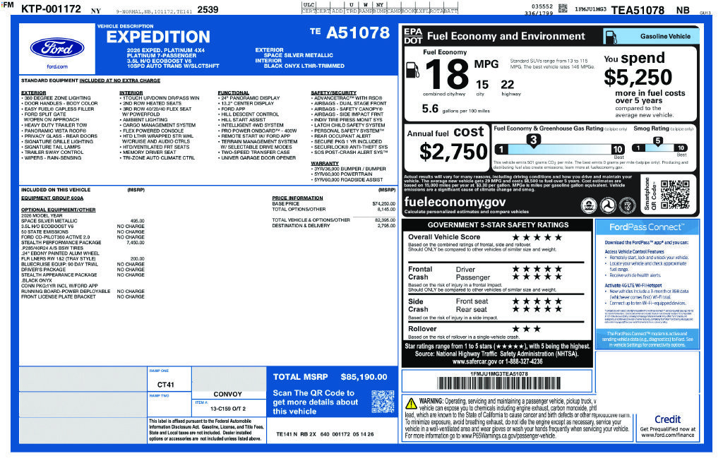 New 2026 Ford Expedition Platinum w/ Stealth Performance Package AWD/4WD image 25