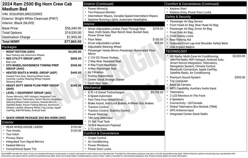 Used 2024 RAM 2500 Big Horn w/ Night Edition AWD/4WD image 2