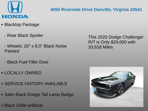 Used 2020 Dodge Challenger R/T w/ Blacktop Package RWD image 12