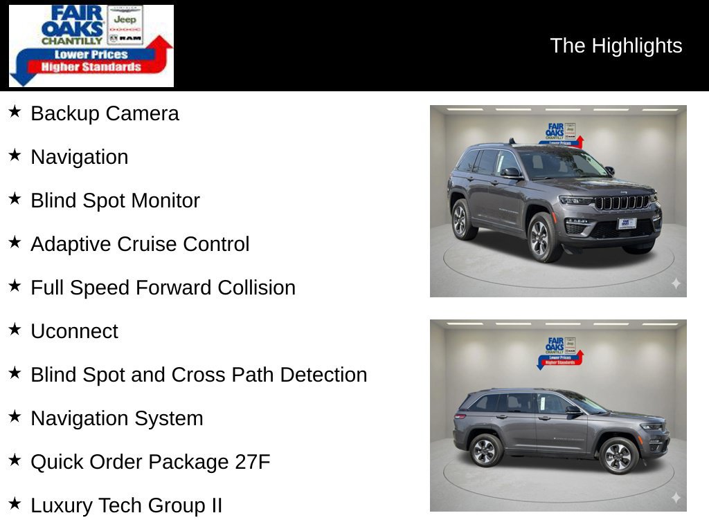 Used 2023 Jeep Grand Cherokee 4WD 4xe w/ Luxury Tech Group II image 2