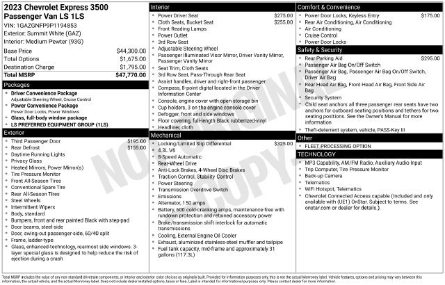 Used 2023 Chevrolet Express 3500 LS RWD image 2