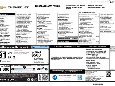 Used 2026 Chevrolet TrailBlazer RS w/ Convenience Package FWD image 4