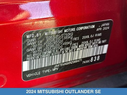 Used 2024 Mitsubishi Outlander SE AWD/4WD image 33