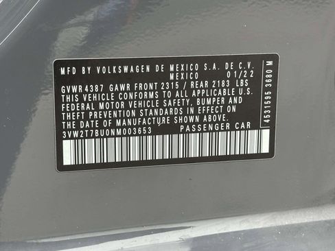 Certified 2022 Volkswagen Jetta GLI Autobahn w/ GLI Black Package image 25