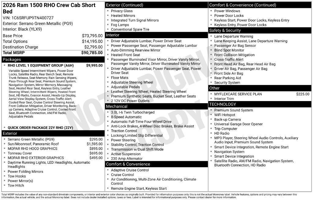 New 2026 RAM 1500 RHO w/ RHO Level 1 Equipment Group AWD/4WD image 5