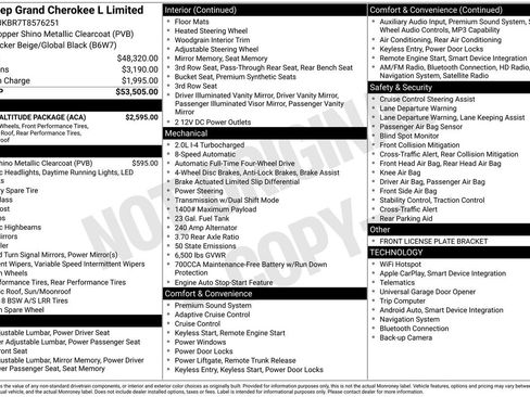 New 2026 Jeep Grand Cherokee L Limited w/ Limited Altitude Package AWD/4WD image 25