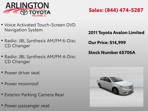 Used 2011 Toyota Avalon Limited FWD image 2