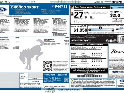 New 2025 Ford Bronco Sport Heritage w/ Convenience Package AWD/4WD image 5