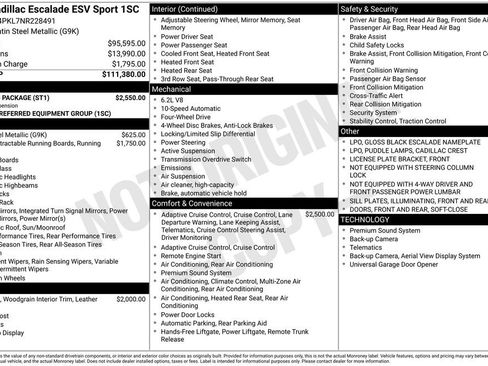 Used 2022 Cadillac Escalade ESV Sport w/ Touring Package AWD/4WD image 46