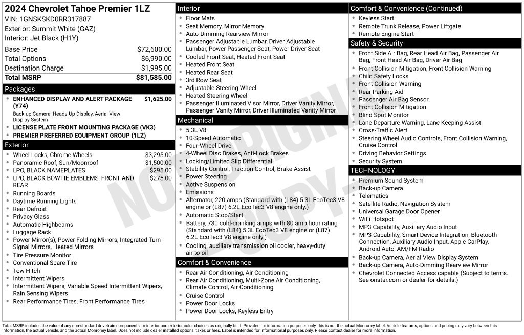 Used 2024 Chevrolet Tahoe Premier AWD/4WD image 32