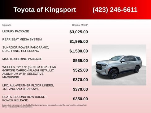 Used 2024 Chevrolet Tahoe RST w/ Luxury Package AWD/4WD image 3
