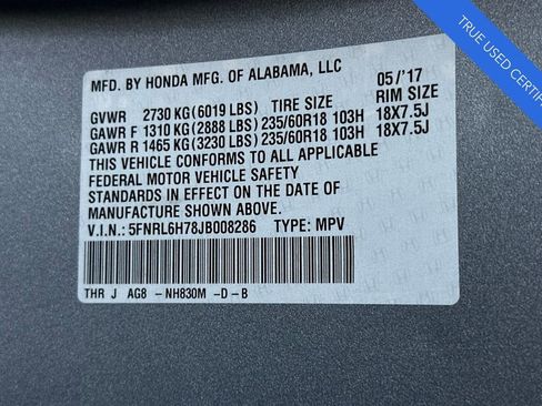 Certified 2018 Honda Odyssey EX-L image 36