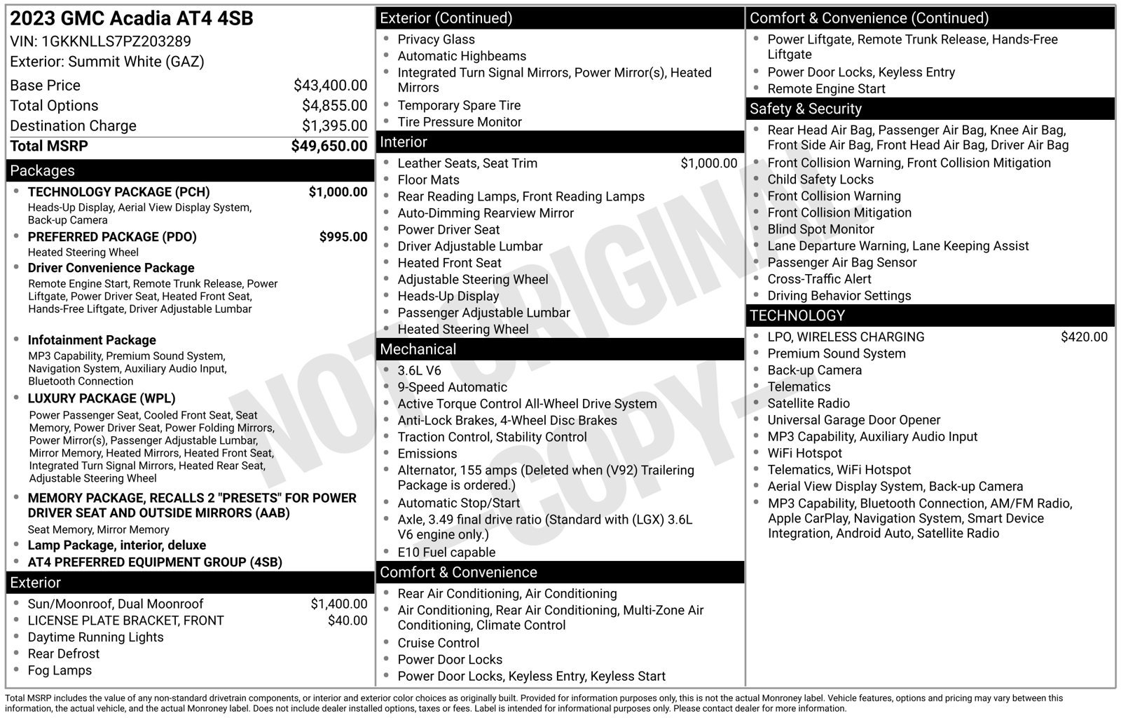 Used 2023 GMC Acadia AT4 w/ Technology Package AWD/4WD image 13