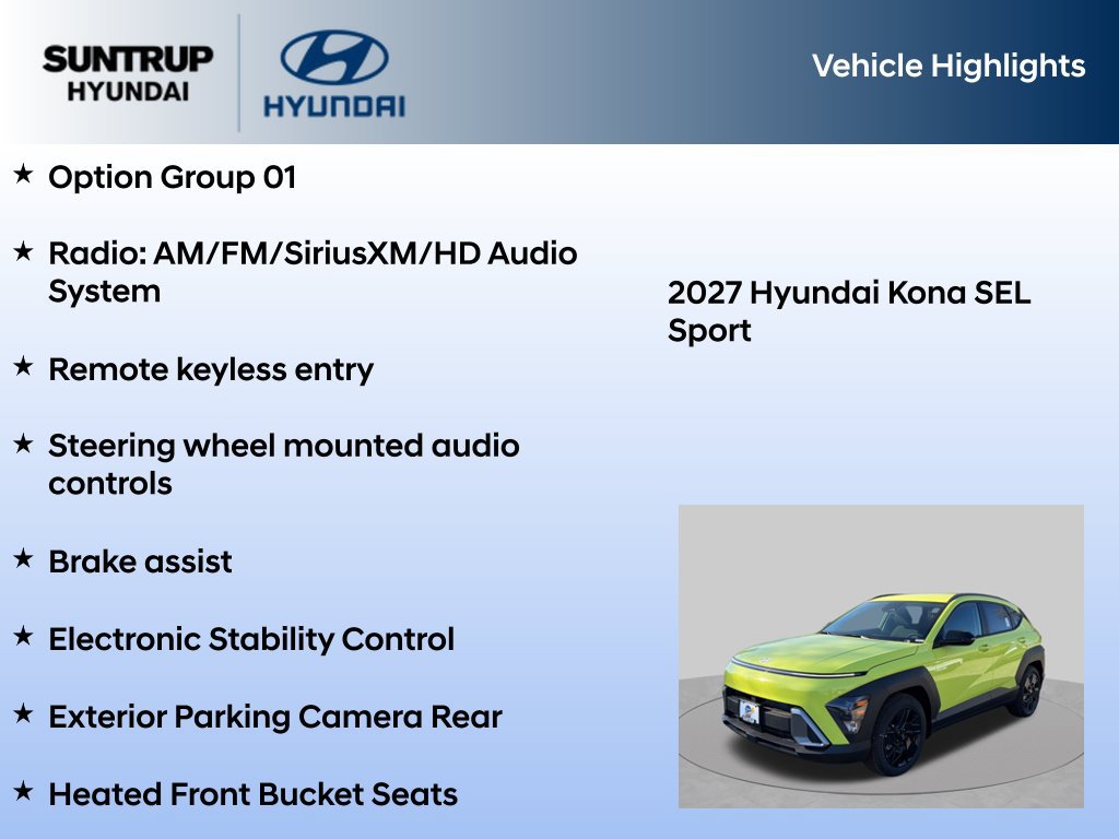 New 2027 Hyundai Kona SEL Sport FWD image 7