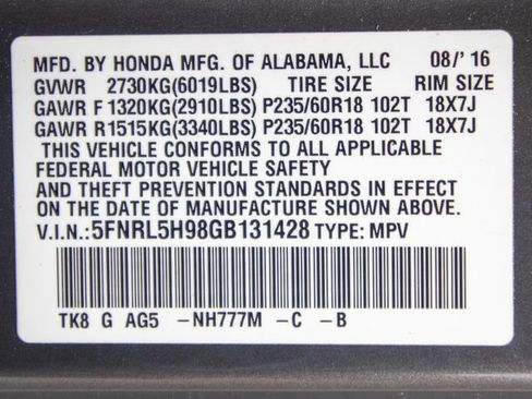 Used 2016 Honda Odyssey Touring Elite image 32