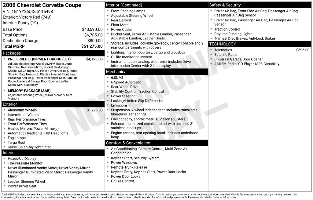Used 2006 Chevrolet Corvette Coupe w/ Preferred Equipment Group RWD image 41