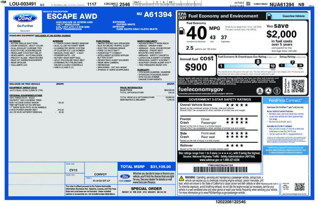 Used 2022 Ford Escape SE AWD/4WD image 35