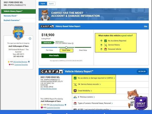 Used 2021 Ford Edge SEL w/ Convenience Package image 11