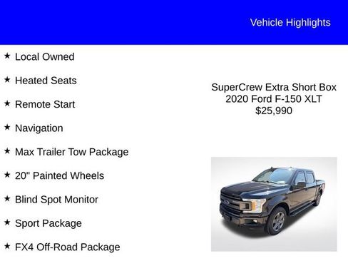 Used 2020 Ford F150 XLT w/ Equipment Group 302A Luxury AWD/4WD image 2