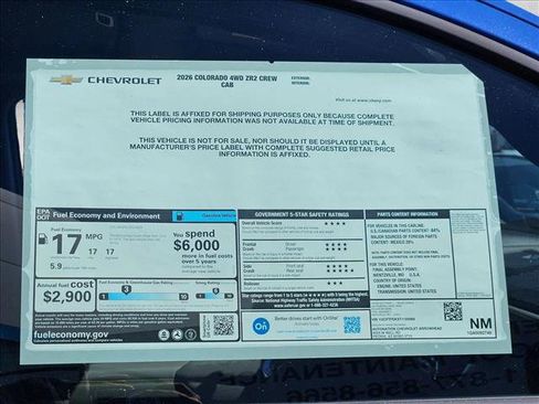 New 2026 Chevrolet Colorado ZR2 w/ Technology Package AWD/4WD image 17