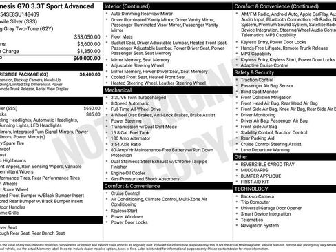 Used 2025 Genesis G70 3.3T Advanced w/ Sport Prestige Package image 3