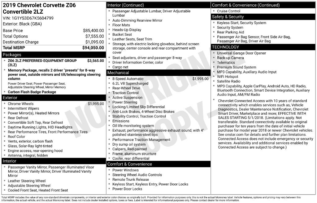 Certified 2019 Chevrolet Corvette Z06 RWD image 8