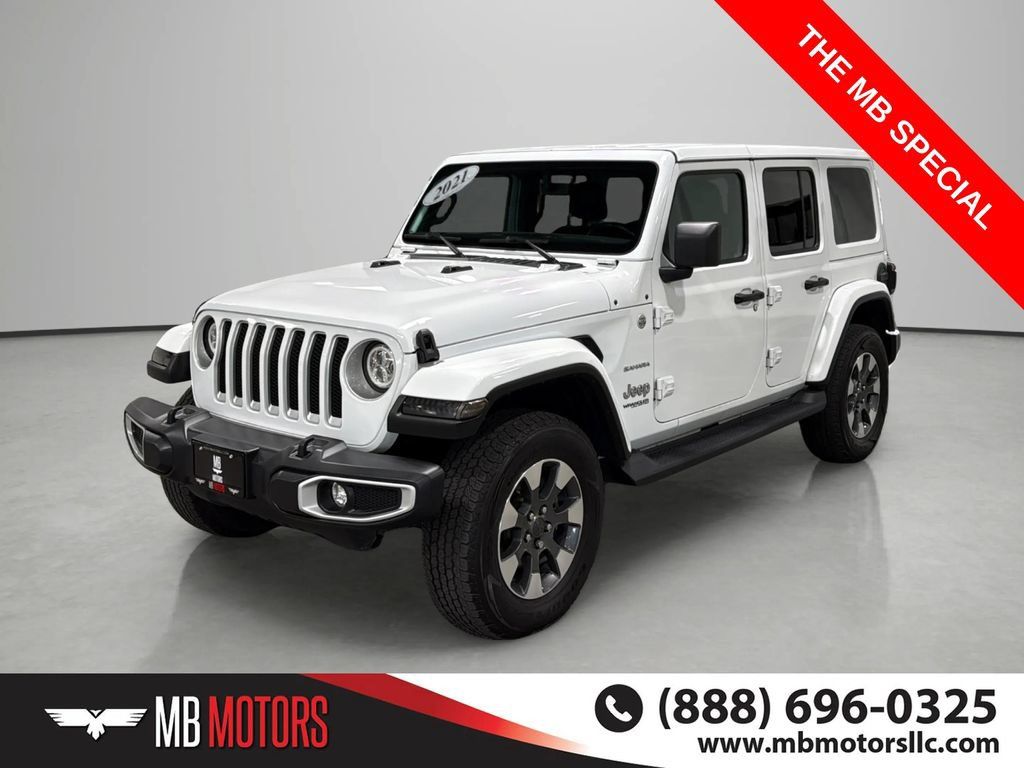 Used 2021 Jeep Wrangler Unlimited Sahara w/ Uconnect 4C Nav & Sound Group AWD/4WD image 1