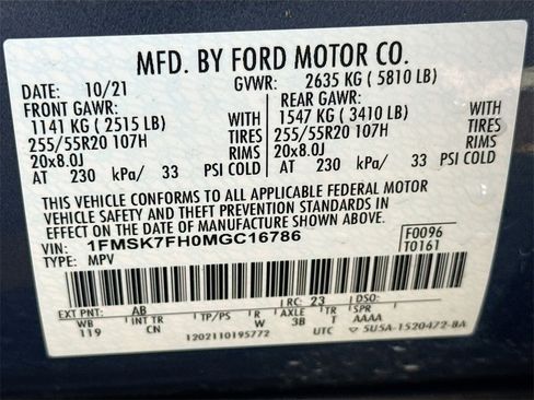 Used 2021 Ford Explorer Limited w/ Equipment Group 301A image 36