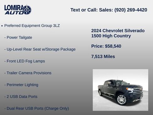 Used 2024 Chevrolet Silverado 1500 High Country w/ High Country Premium Package AWD/4WD image 39