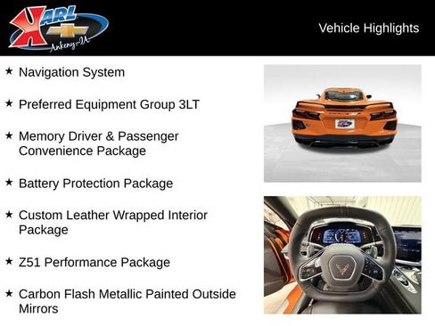 Certified 2023 Chevrolet Corvette Stingray Premium Cpe w/ Z51 Performance Package image 2