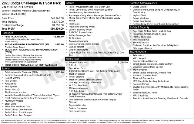 Used 2023 Dodge Challenger R/T Scat Pack w/ Plus Package RWD image 2