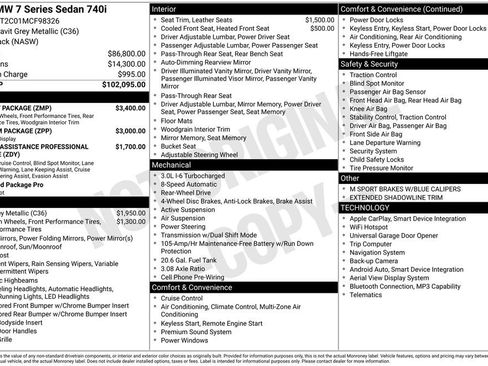 Used 2021 BMW 740i w/ M Sport Package RWD image 10