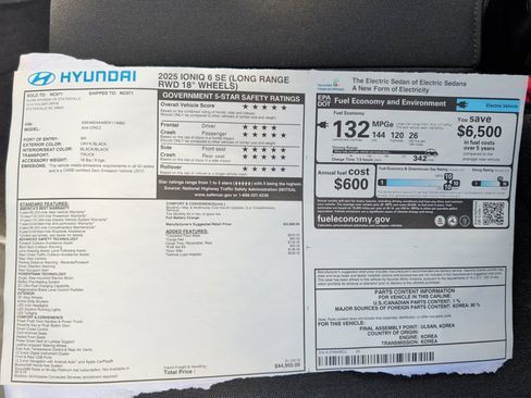 New 2025 Hyundai Ioniq 6 SE image 33