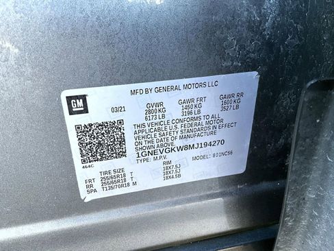 Used 2021 Chevrolet Traverse LT w/ LPO, Floor Liner Package image 27