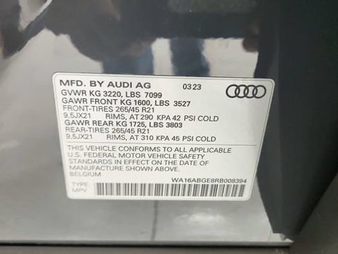 Used 2024 Audi Q8 e-tron Prestige w/ Prestige Package AWD/4WD image 80
