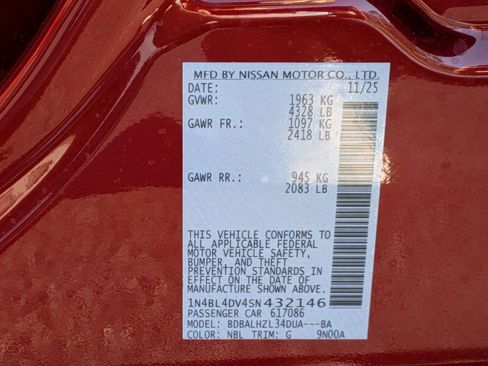 New 2025 Nissan Altima 2.5 SV image 33