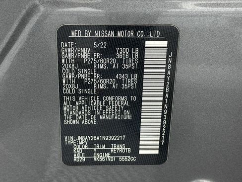 Used 2022 Nissan Armada SL w/ Midnight Edition Package image 20